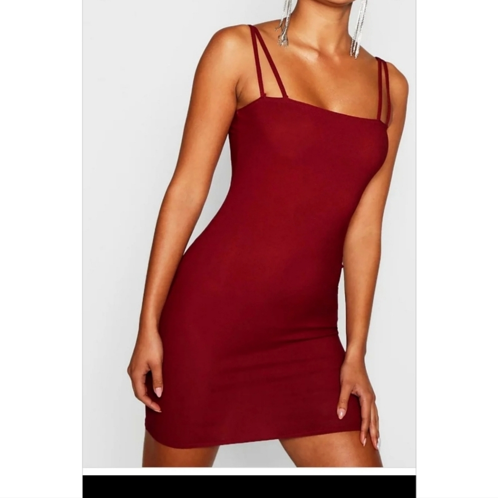 Bodycon dress , wine... single strap